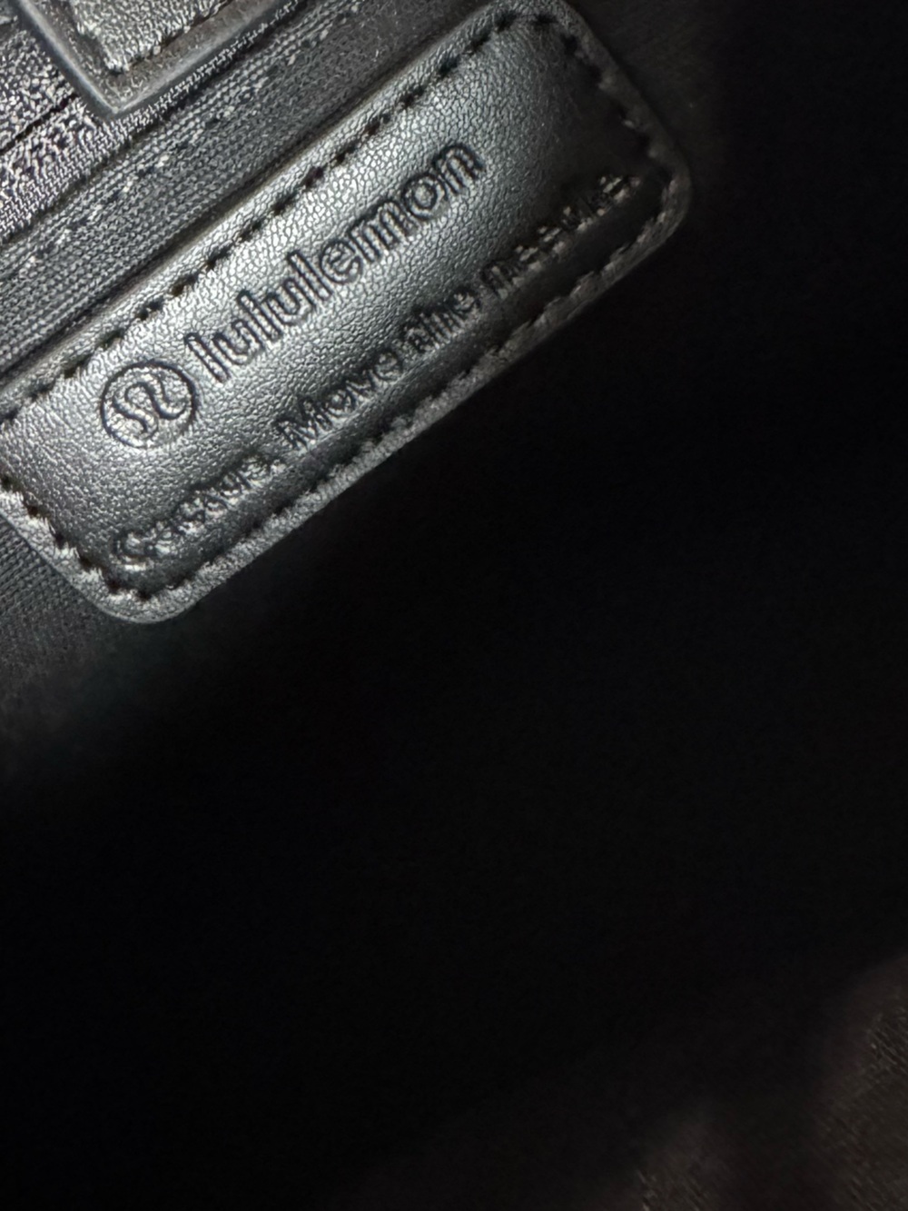lululemon athletica Black Leather Shoulder Bag with Gold Logo Accent - Picture 7 of 7